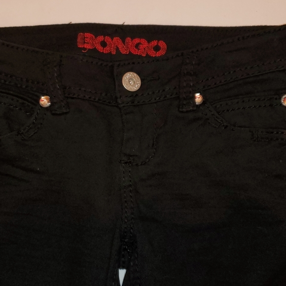 BINGO JEANS, SIZE 1, BLACK, SHREDDED LEGS, LIKE NEW, GOTHIC, ROCK & ROLL - Picture 3 of 6